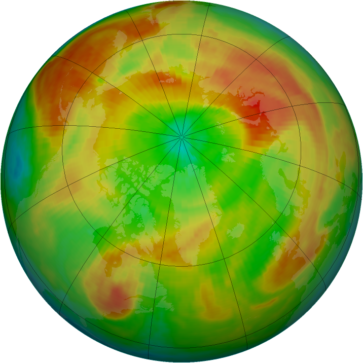 Arctic ozone map for 29 March 2000